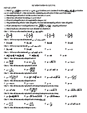 Toán học - Sự biến thiên và cực trị